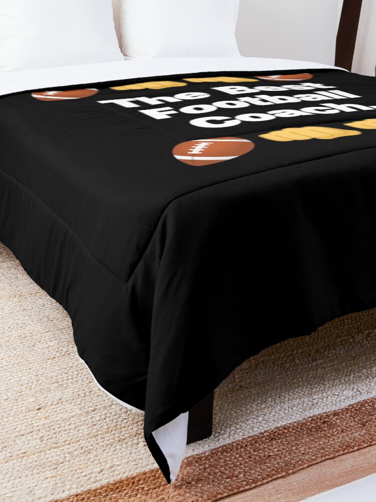Alternate view of The Best Football Coach Emoji American Football Saying Comforter