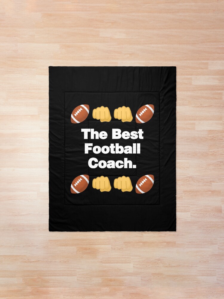 Alternate view of The Best Football Coach Emoji American Football Saying Comforter
