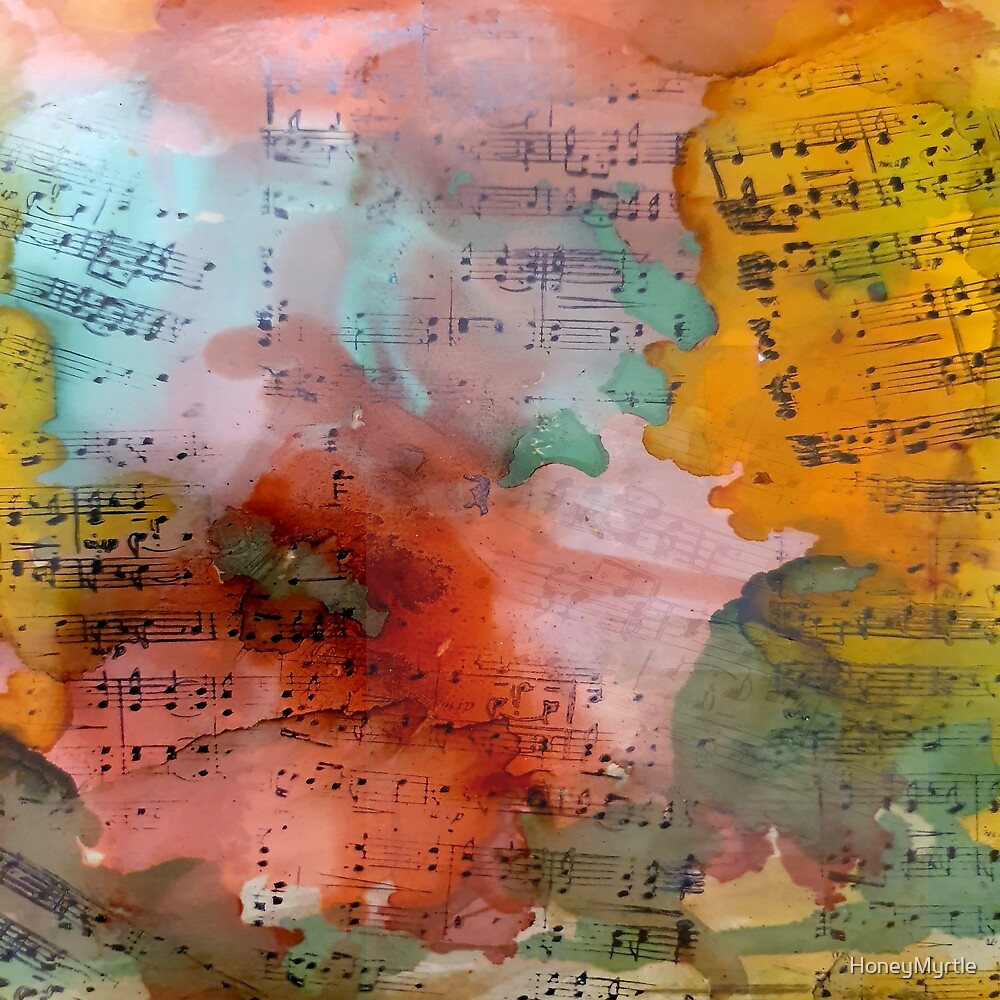 "Mixed Media Music Collage" by HoneyMyrtle Redbubble