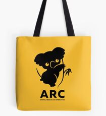 Katie the ARC Koala - we are working hard for you little one - in yellow Tote Bag