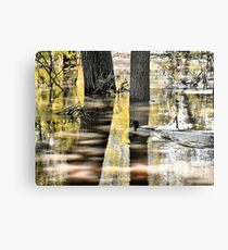 Mallard Duck on Flooding River Metal Print