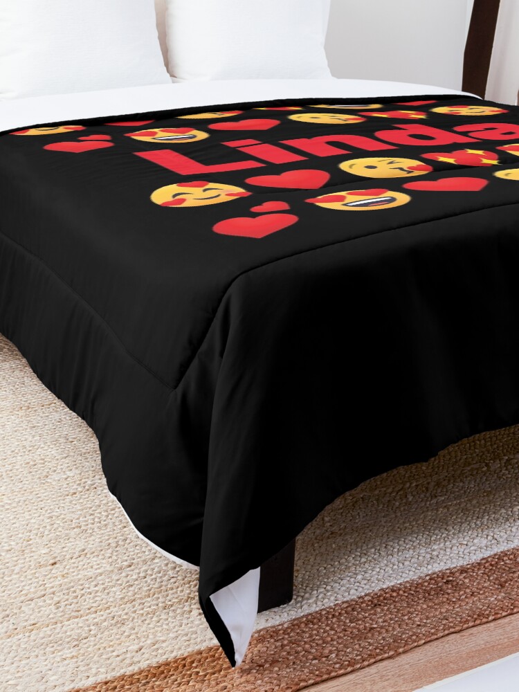 Alternate view of Linda Emoji My Love for Valentines day Comforter