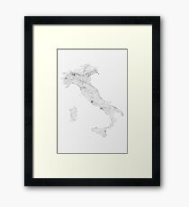 Roads of Italy. (Black on white) Framed Print