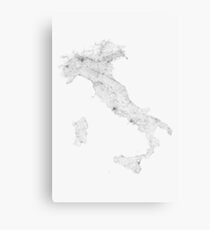 Roads of Italy. (Black on white) Canvas Print