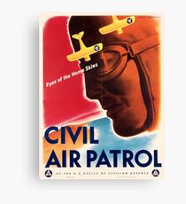 Civil Air Patrol ~ Vintage World War 2 WWII Poster ~ Air Force Pilot ~ 0536 Canvas Print