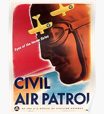 Civil Air Patrol ~ Vintage World War 2 WWII Poster ~ Air Force Pilot ~ 0536 Poster
