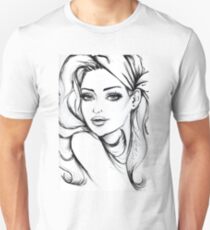 Fashion Hippi Girl Drawing Unisex T-Shirt