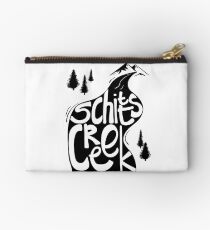 Schitt's Creek hand lettering in Creek flowing from Mountains Zipper Pouch