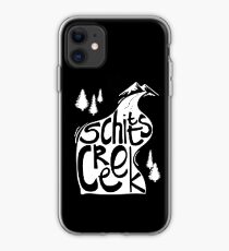 Schitt's Creek hand lettering in Creek flowing from Mountains iPhone Case
