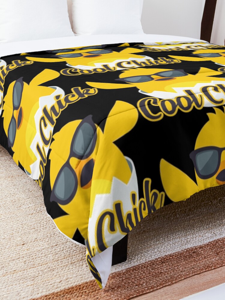 Alternate view of Cool Chick Emoji Meme Comforter