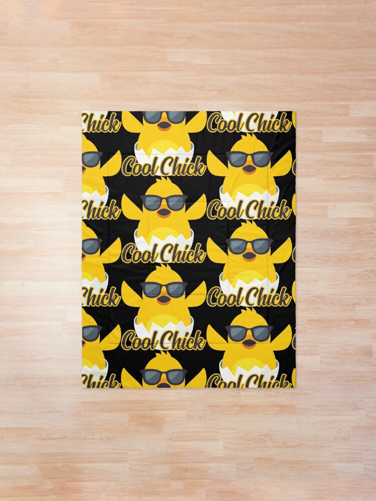 Alternate view of Cool Chick Emoji Meme Comforter