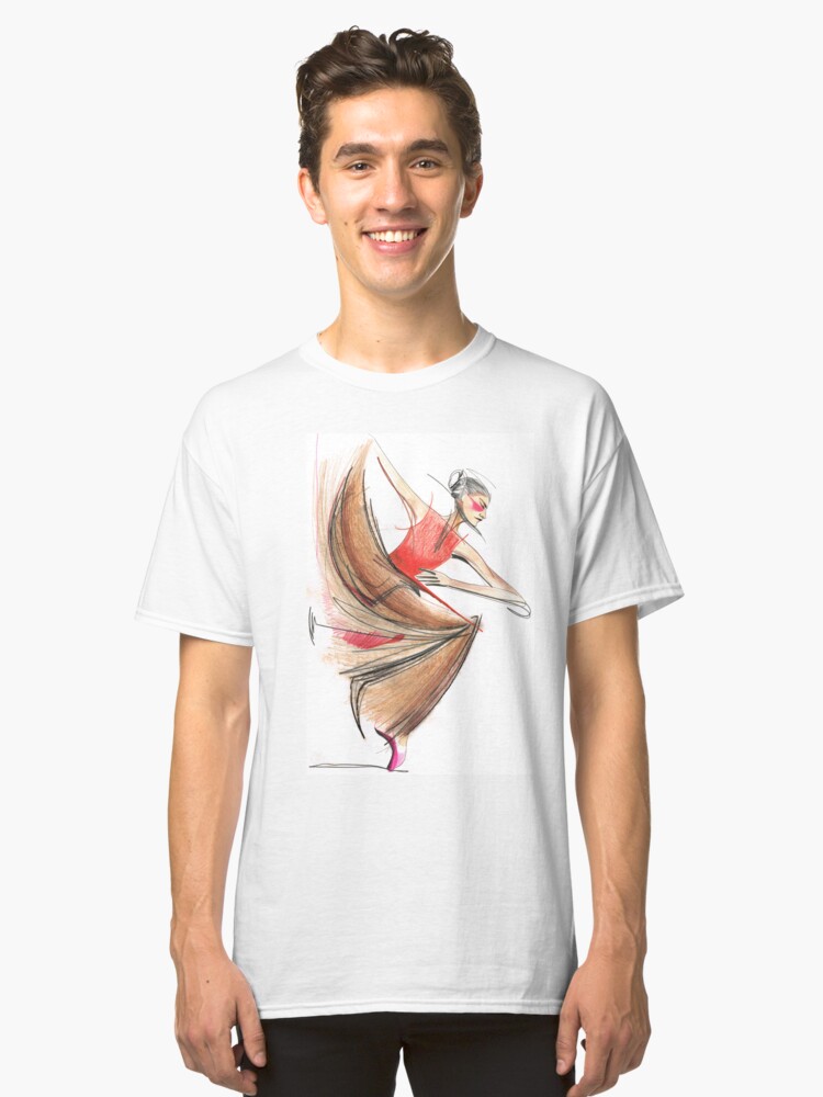 Alternate view of Expressive Dancer Dance Drawing Classic T-Shirt
