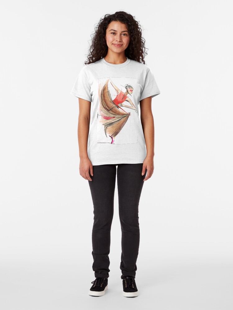 Alternate view of Expressive Dancer Dance Drawing Classic T-Shirt