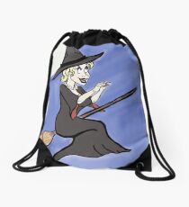 Witchy Flight Drawstring Bag