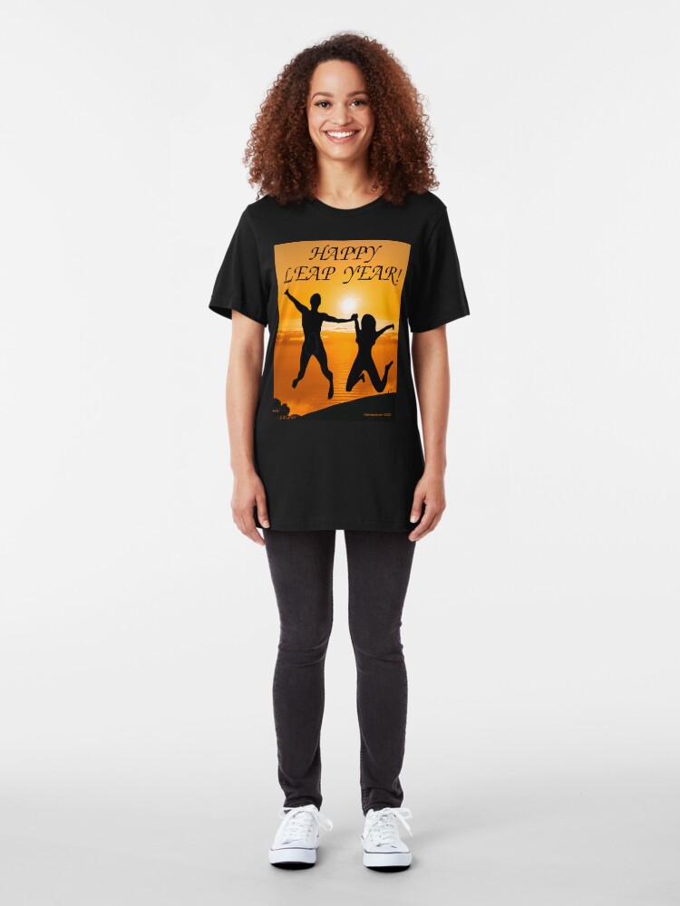 Alternate view of Happy Leap Year Slim Fit T-Shirt