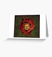 Der Löwe Rose Grußkarte