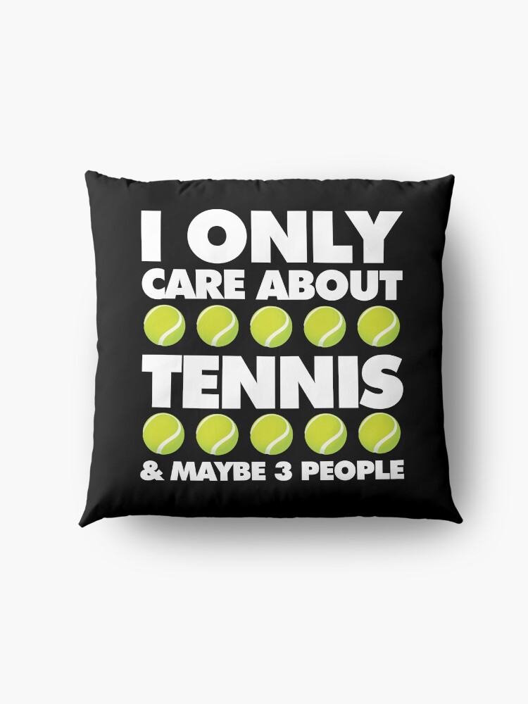 Alternate view of I Only Care About Tennis and 3 People Emoji Sports Saying Floor Pillow