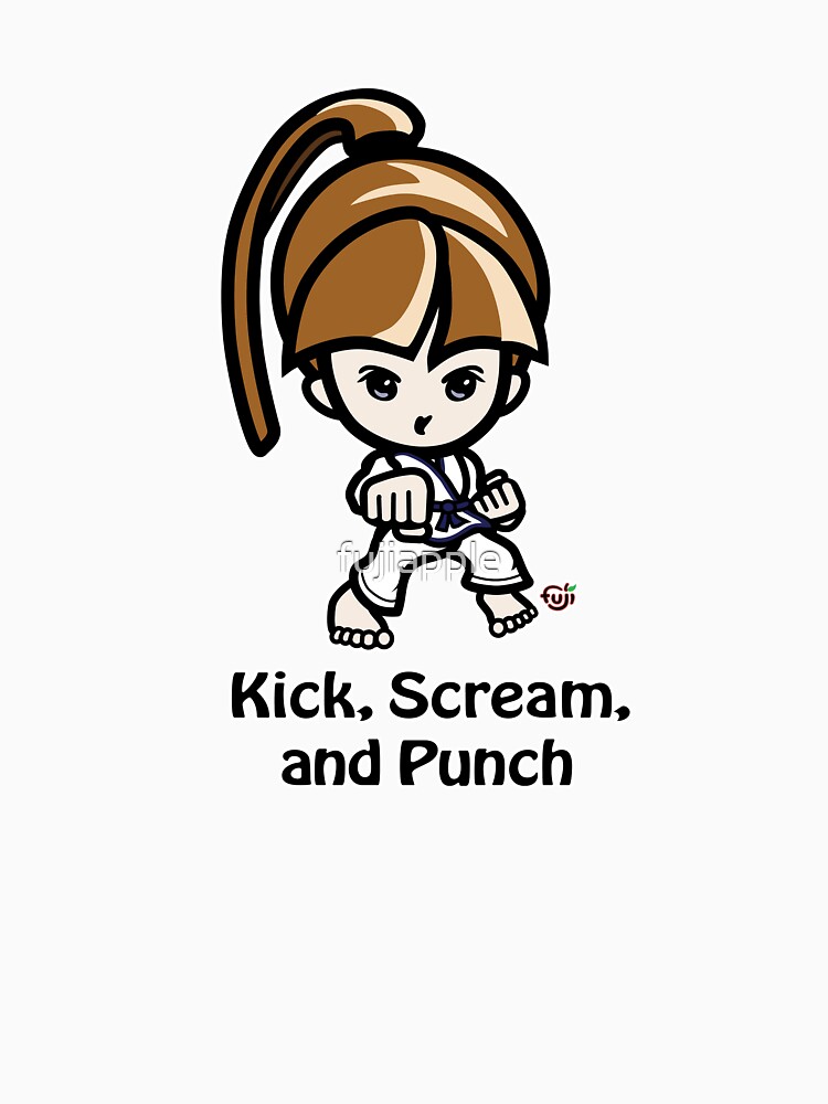 "Martial Arts/Karate Girl Front punch Kick, Punch, Scream" Tshirt by fujiapple Redbubble