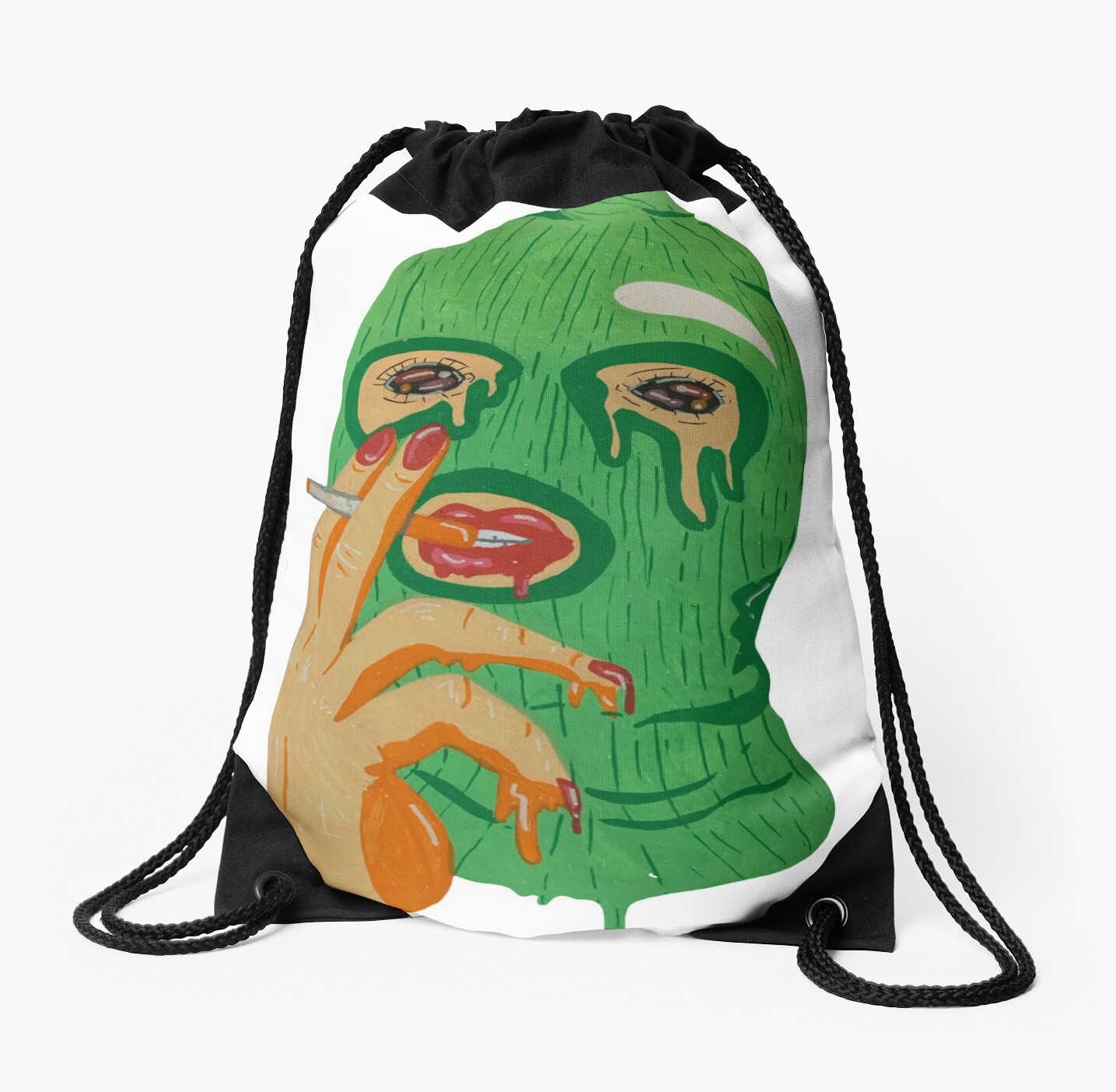 Rebel Ski Mask Girl Drawstring Bag By Phantomworks Redbubble