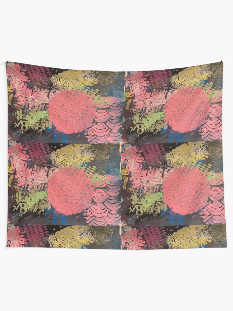 Alternate view of Coral Snowball Tapestry