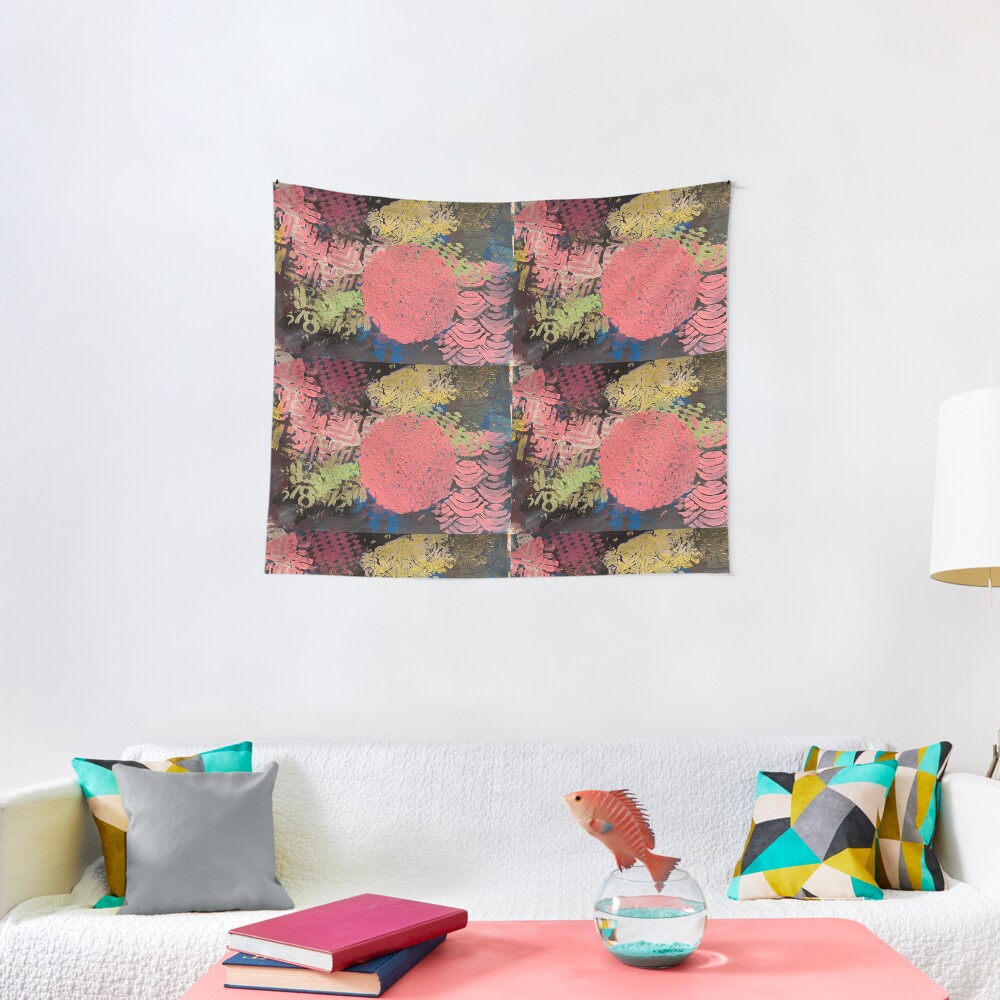 Coral Snowball Tapestry