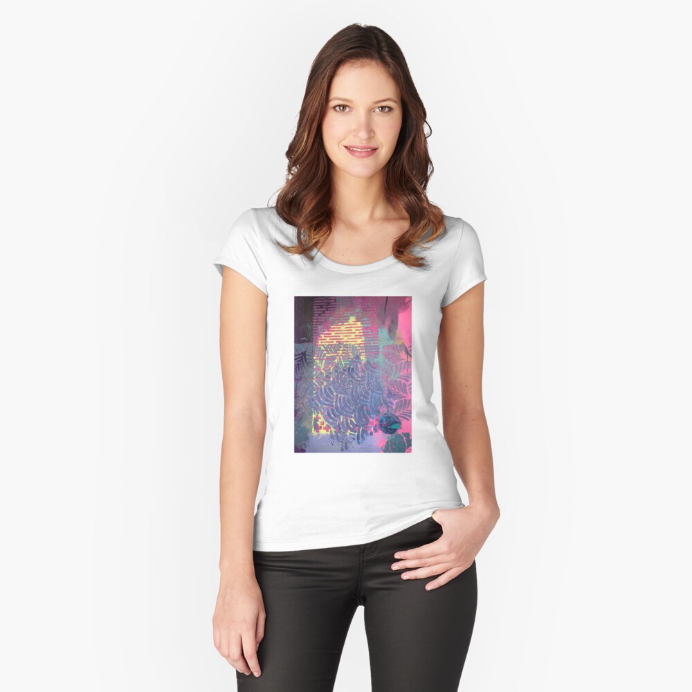 The Purple Palm Tree Fitted Scoop T-Shirt