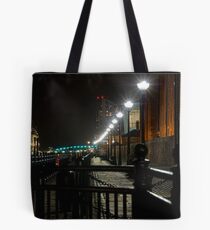 HMS Illustrious docked at Albert dock Liverpool Tote Bag