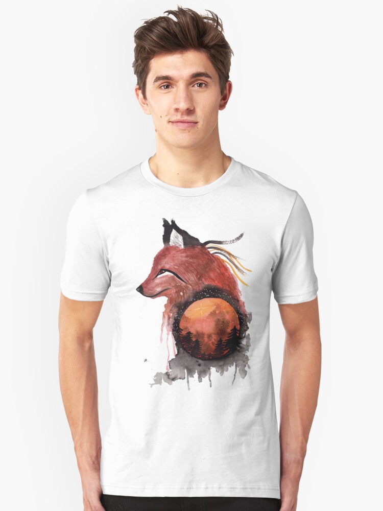 Alternate view of Tetrad the Bloodmoon Fox Slim Fit T-Shirt