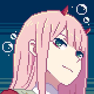 Zero Two pixel art Magnet by uwntu