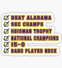 LSU - National Champions - Band Played Neck Sticker