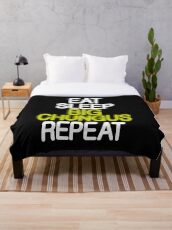 Eat Sleep Big Chungus Repeat Chungus Meme Throw Blanket