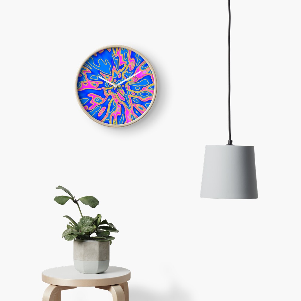 Little monster | Abstract random colors #17 Clock