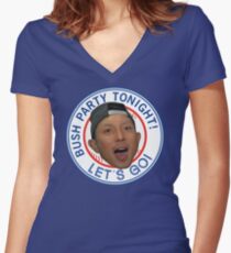 KAWASAKI BUSH PARTY Women's Fitted V-Neck T-Shirt