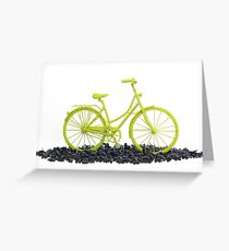 Bicycle triumphs traffic Greeting Card