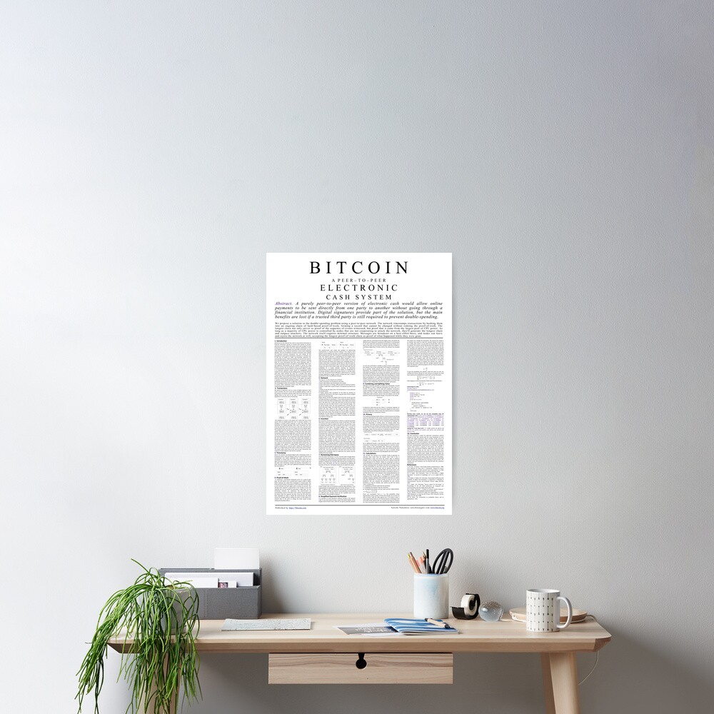 Bitcoin Whitepaper Poster Poster