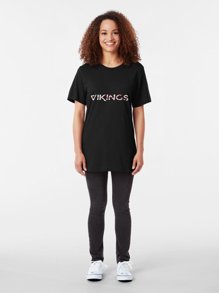 Alternate view of Vikings Blood Splattered Text Slim Fit T-Shirt