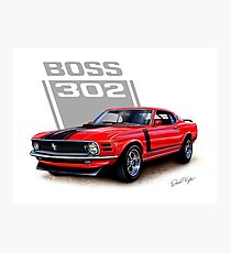 Boss 302 Mustang Red Photographic Print