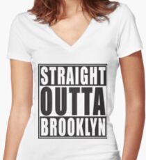 Straight Outta Brooklyn Women's Fitted V-Neck T-Shirt