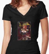 Captain Miss Fortune Women's Fitted V-Neck T-Shirt