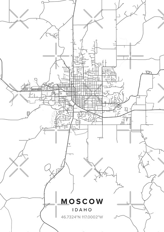 "Moscow Idaho Map" by Kara515 | Redbubble