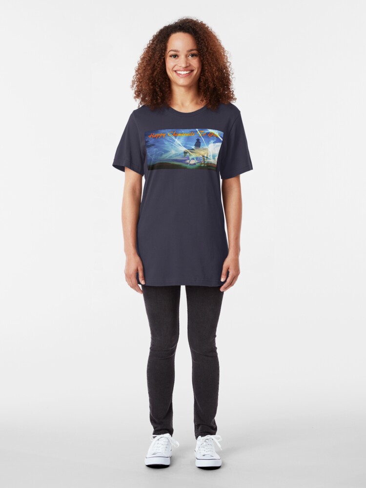 Alternate view of Happy Chemtrails to You Slim Fit T-Shirt