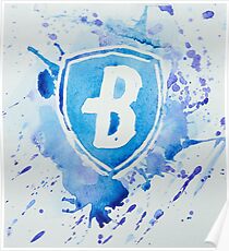 Blaues Mäntel DCI Aquarell-Logo Poster