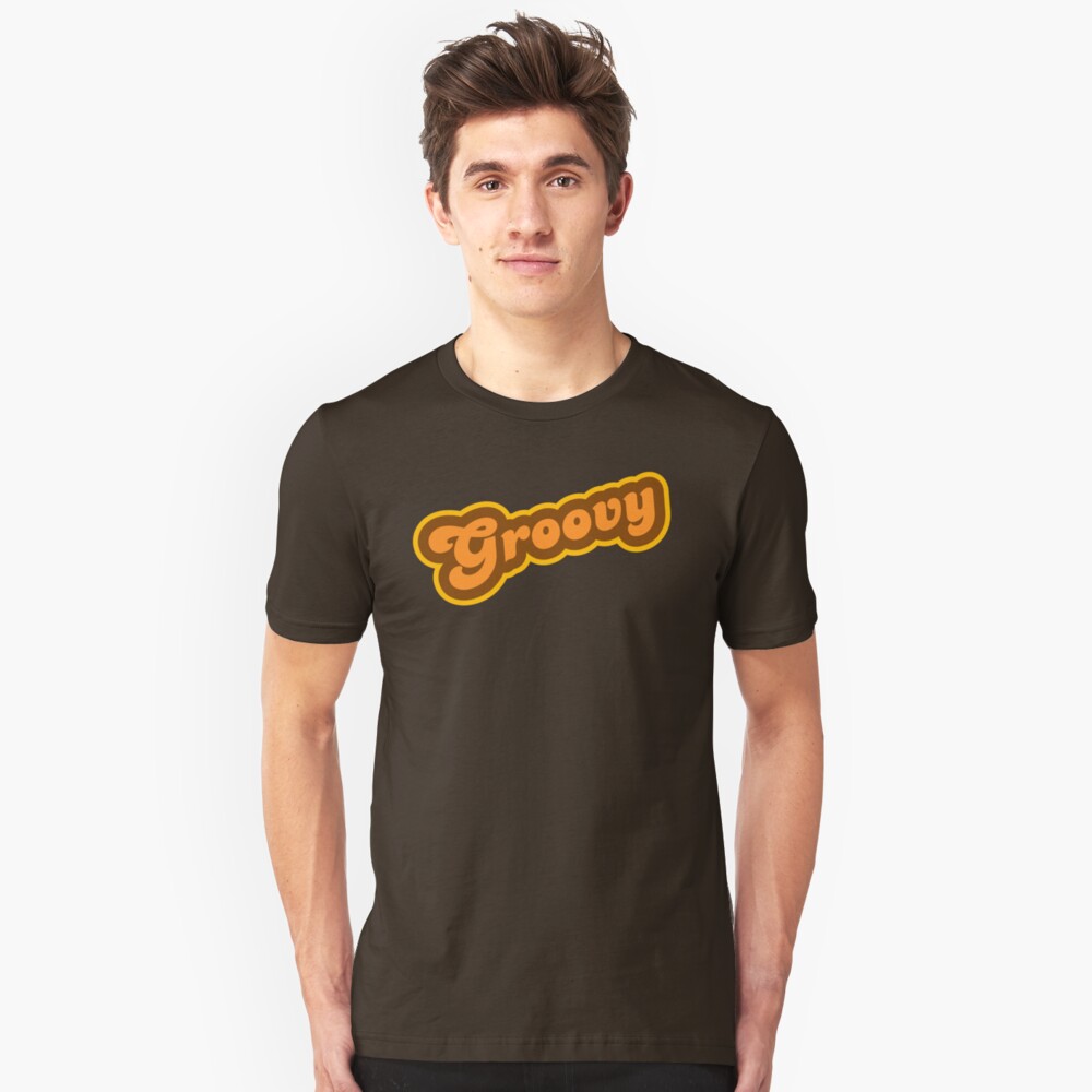 T-shirt ajusté « Groovy - Retro 70s - Logo»