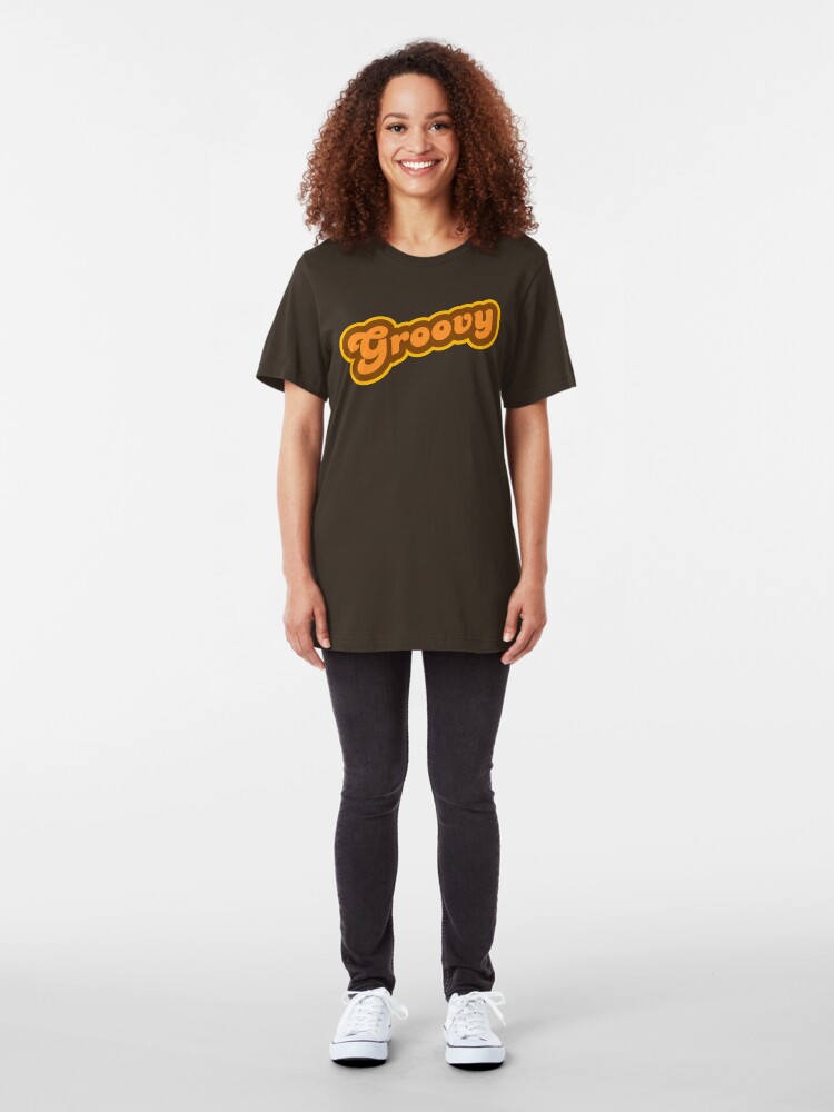 T-shirt ajusté ''Groovy - Retro 70s - Logo' : autre vue