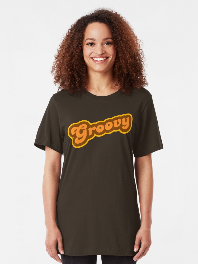 T-shirt ajusté ''Groovy - Retro 70s - Logo' : autre vue