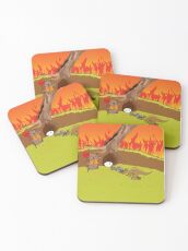 Wombat warden Coasters