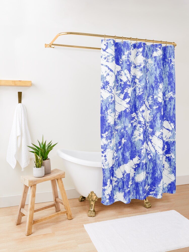 Alternate view of Blue rust Shower Curtain