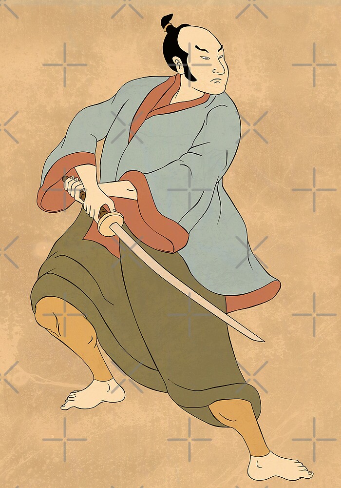 samurai iaido stance stylized