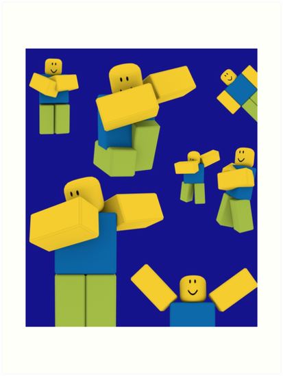 Roblox Oof Noobs Everywhere Dabbing Dab Gift For Gamers Art Print By Smoothnoob Redbubble - transparent background roblox noob dab transparent