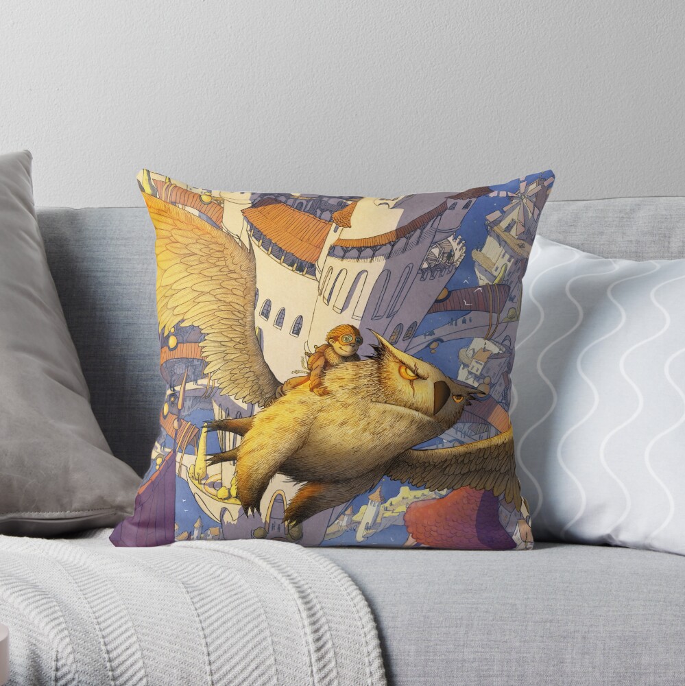 The spiral city Throw Pillow